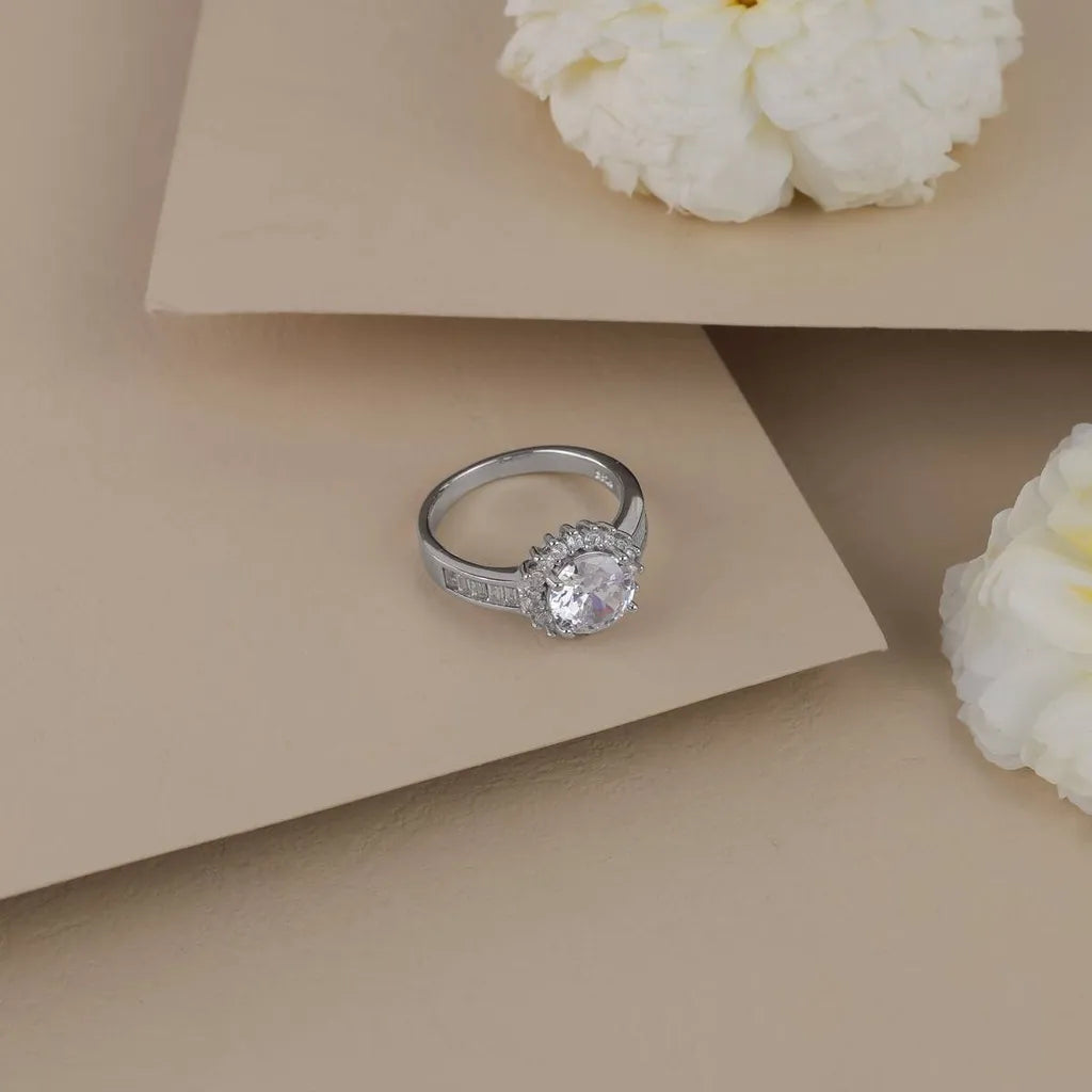 Crystal Solitaire Ring