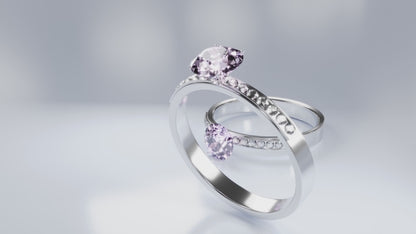 Blue Hand-Heart Ring