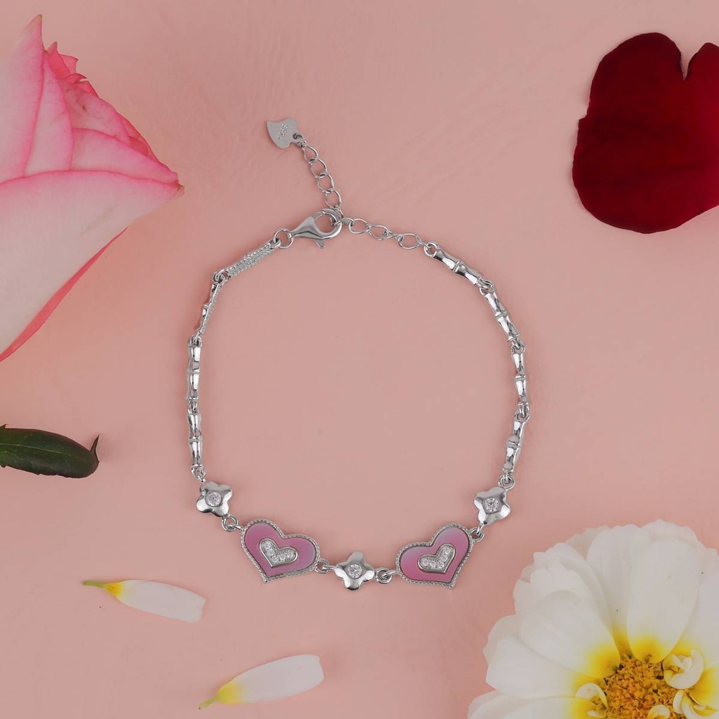 [BR-CLHR-006] Clover Heart Bracelet