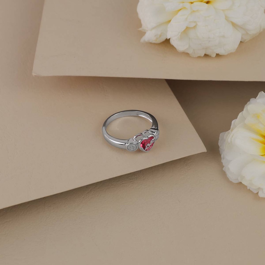 [RG-RCH-030] Red Crystal Heart Ring